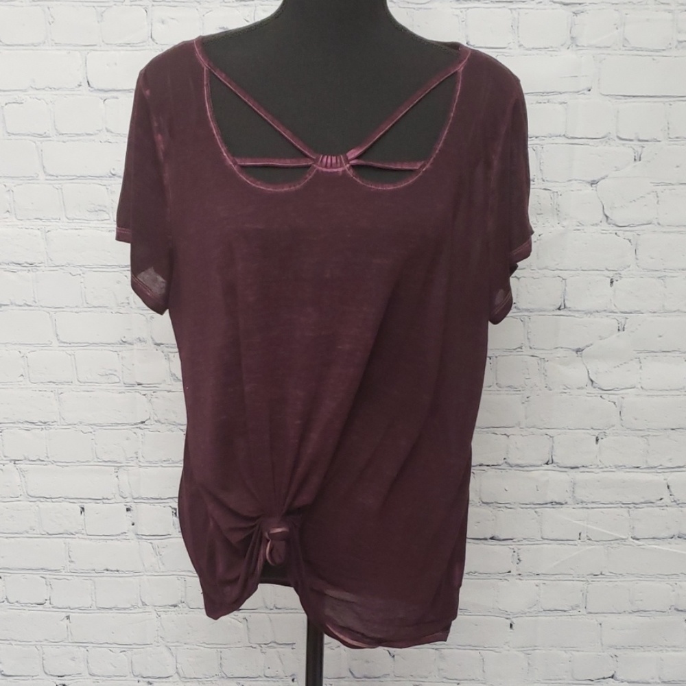 Rock & Republic Purple Short Sleeve Top